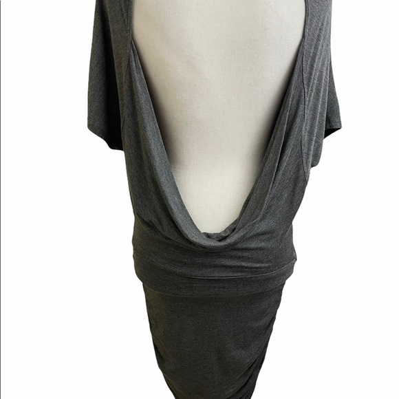 COPY - Lulus womens dress size small stretch sinched side open back drape grey … - Picture 5 of 9